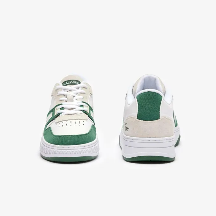 Sneakers Men Lacoste Men039s L001 Contrasted Leather Sneakers Whitedark Green 1r5