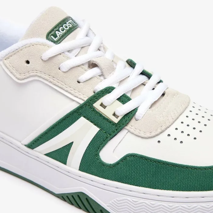 Sneakers Men Lacoste Men039s L001 Contrasted Leather Sneakers Whitedark Green 1r5