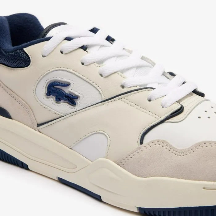 Sneakers Men Lacoste Men039s Lineshot Leather Logo Sneakers White Navy 042