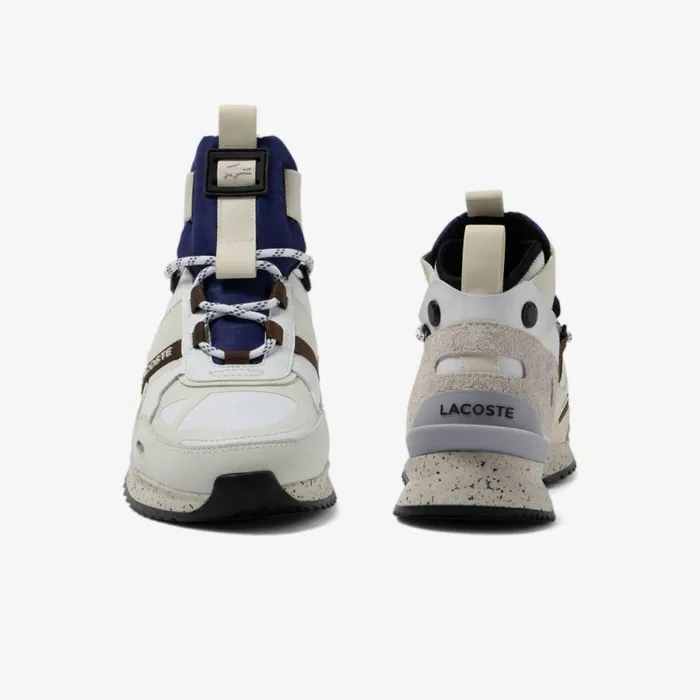 Sneakers Men Lacoste Mens Suede Leather Run Breaker Boots White Navy 042