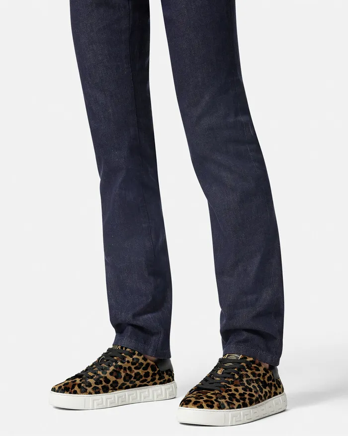 Sneakers Men Versace Leopard Greca Sneakers Animalier
