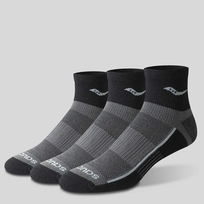 Socks Inferno Quarter 3Pack Socks Black Saucony Men