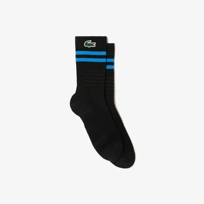 Socks Men Lacoste Men039s Breathable Jersey Tennis Socks Black Blue L5i