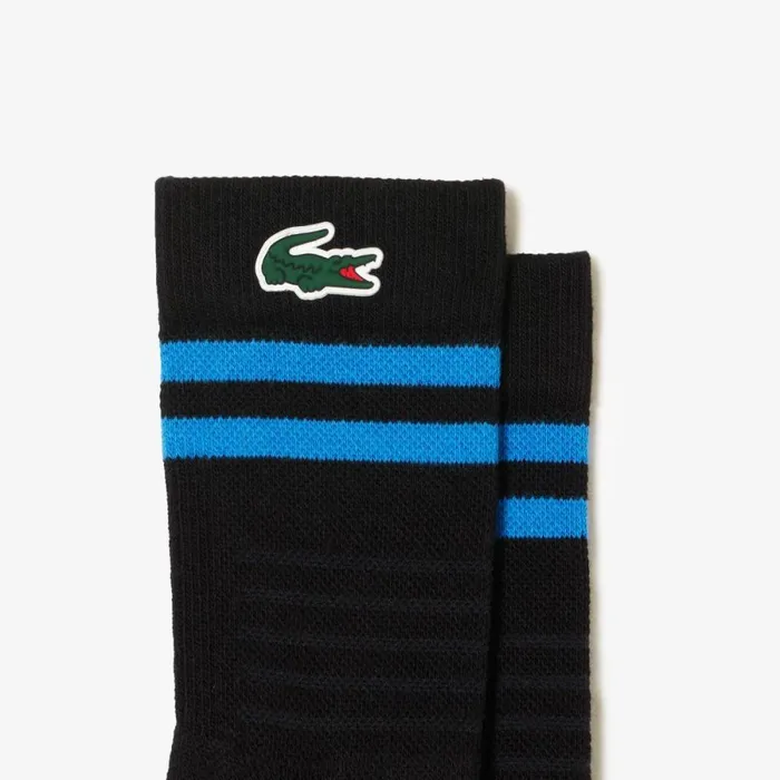 Socks Men Lacoste Men039s Breathable Jersey Tennis Socks Black Blue L5i