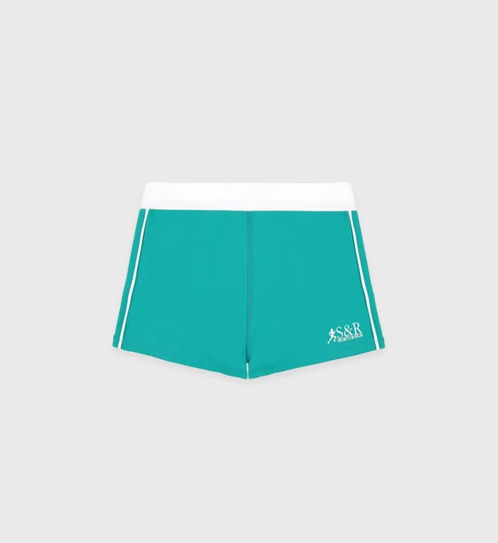 Sporty and Rich Activewear Women SR Runner Active Short 8211 Spring GreenWhite Sporty and Rich Activewear Women SR Runner Active Short 8211 Spring GreenWhite
