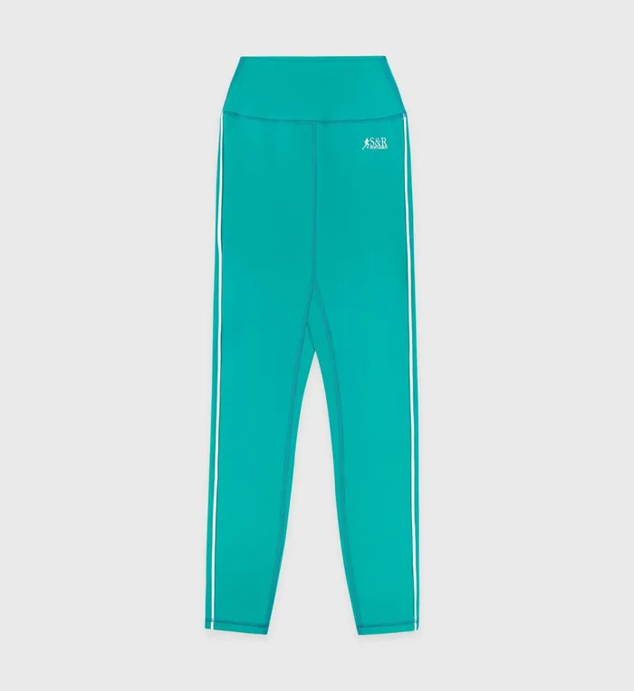 Sporty and Rich Activewear Women SR Runner Legging 8211 Spring GreenWhite