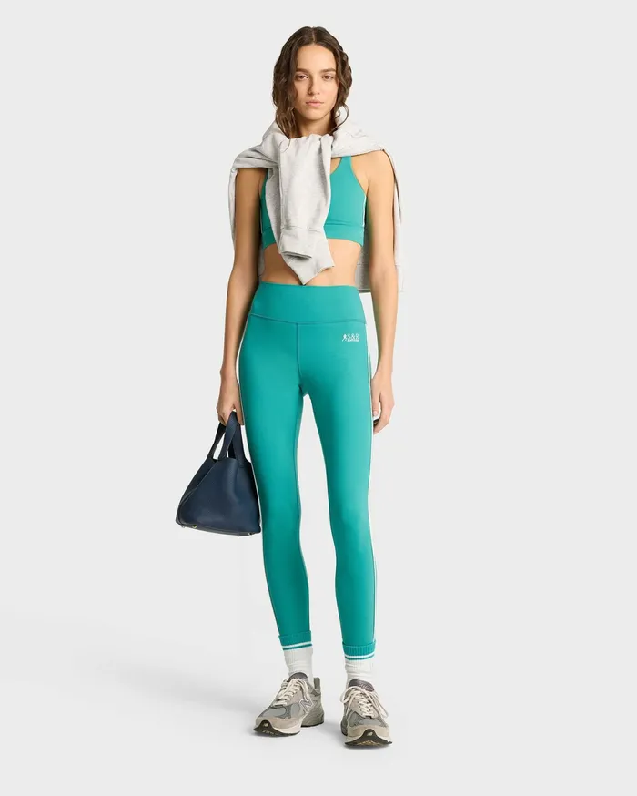 Sporty and Rich Activewear Women SR Runner Legging 8211 Spring GreenWhite