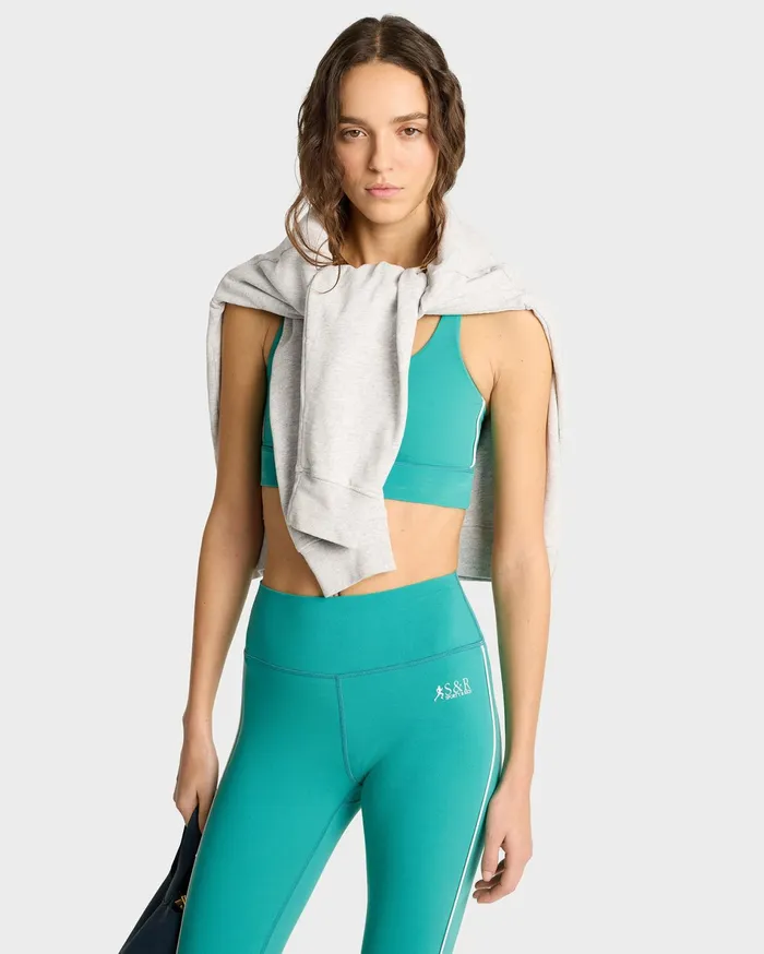 Sporty and Rich Activewear Women SR Runner Legging 8211 Spring GreenWhite