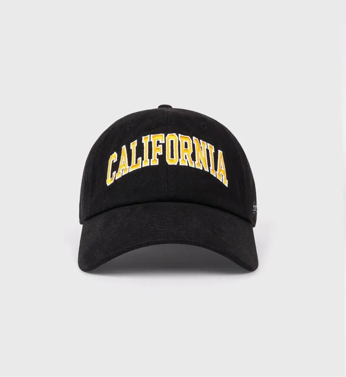 Sporty and Rich Hats Women California Embroidered Hat 8211 Faded BlackGold