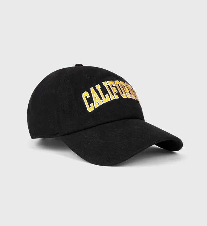 Sporty and Rich Hats Women California Embroidered Hat 8211 Faded BlackGold