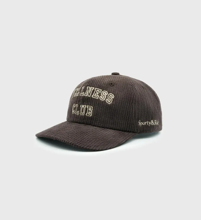 Sporty and Rich Hats Women Wellness Club Corduroy Hat 8211 ChocolateCream