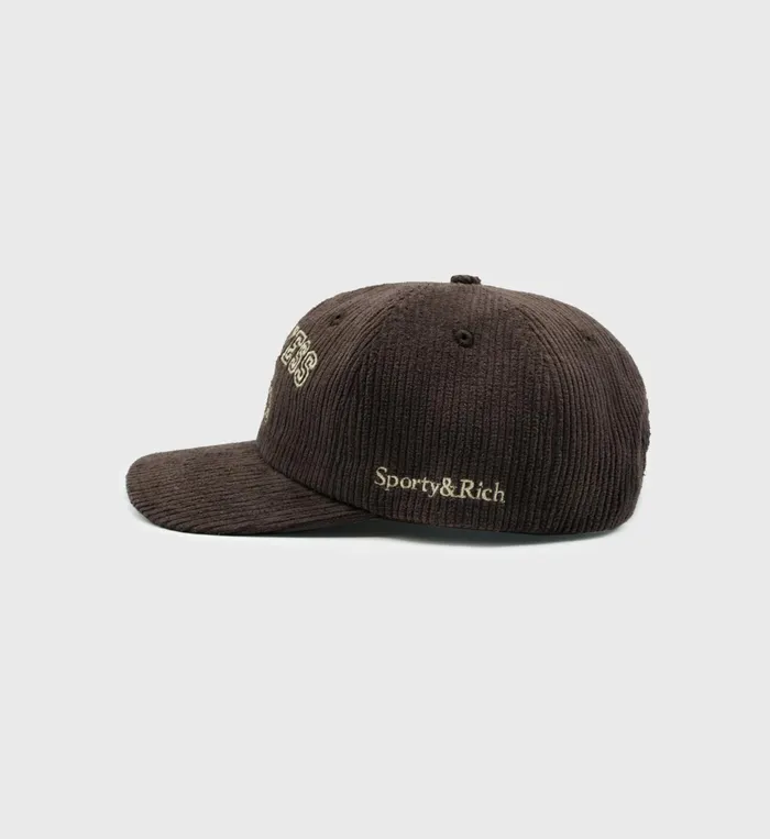 Sporty and Rich Hats Women Wellness Club Corduroy Hat 8211 ChocolateCream