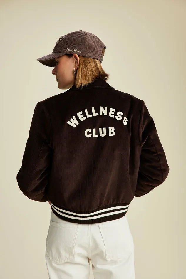 Sporty and Rich Hats Women Wellness Club Corduroy Hat 8211 ChocolateCream