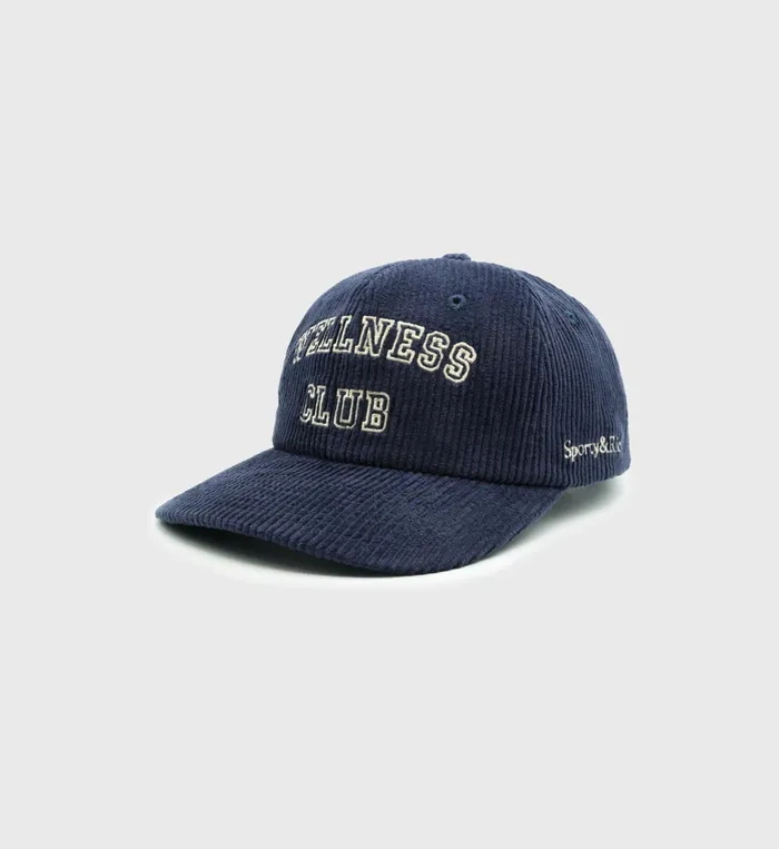 Sporty and Rich Hats Women Wellness Club Corduroy Hat 8211 NavyCream