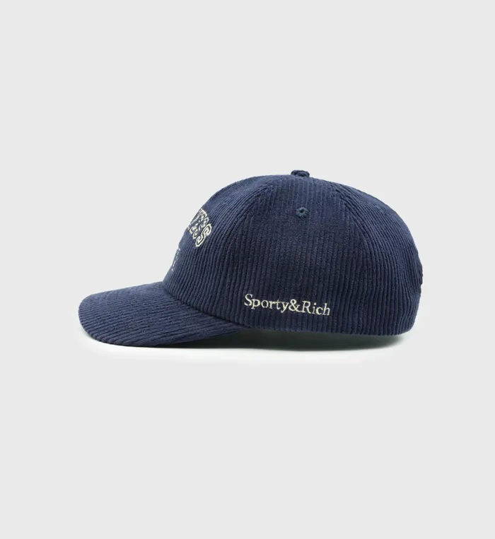 Sporty and Rich Hats Women Wellness Club Corduroy Hat 8211 NavyCream