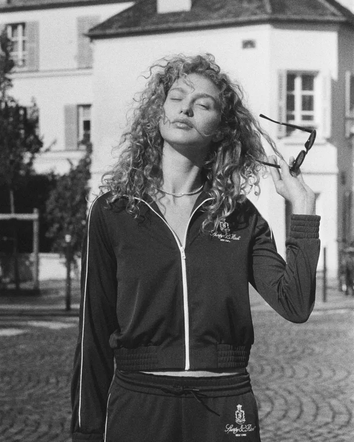 Sporty and Rich Jackets Women Vendome Track Jacket 8211 RubyWhite