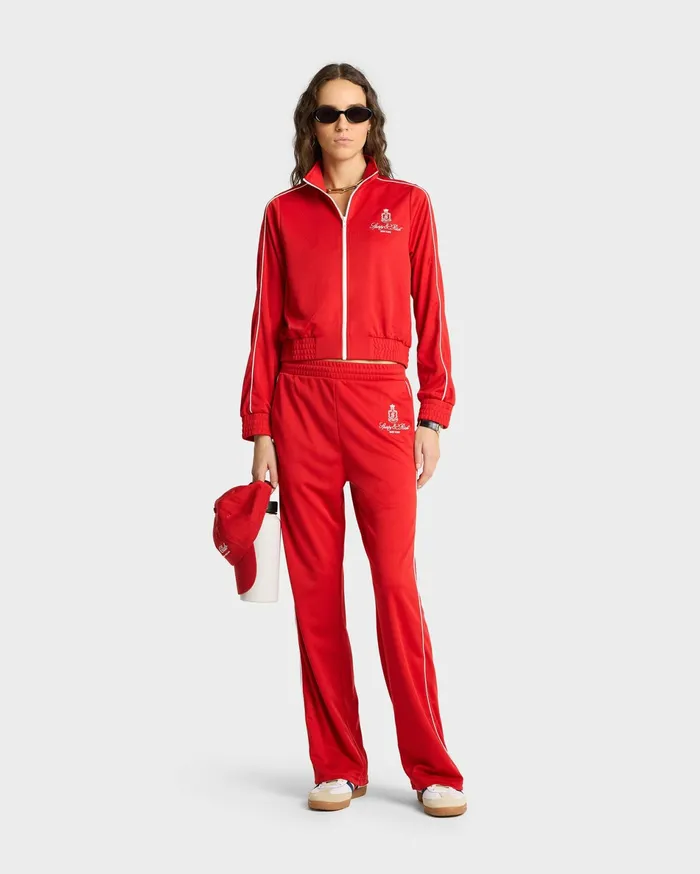 Sporty and Rich Jackets Women Vendome Track Jacket 8211 RubyWhite