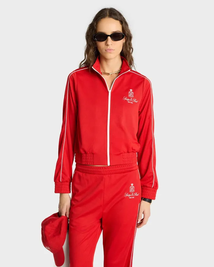 Sporty and Rich Jackets Women Vendome Track Jacket 8211 RubyWhite