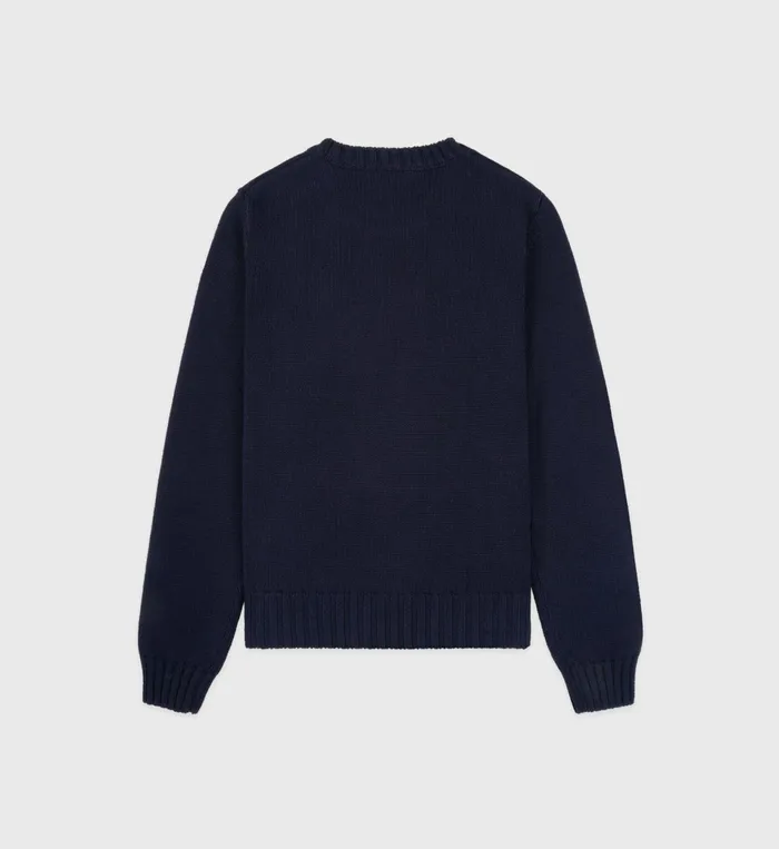 Sporty and Rich Knitwear Women Bristol Crest Cotton Knit Sweater 8211 NavyCream