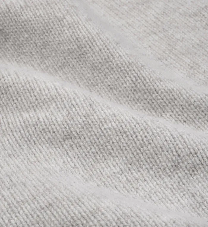 Sporty and Rich Knitwear Women Vendome Script Cashmere Crewneck 8211 Heather GrayWhite