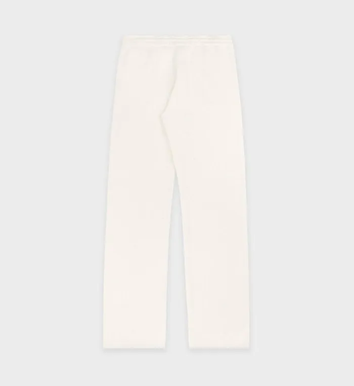 Sporty and Rich Knitwear Women Vendome Script Cashmere Trousers 8211 CreamNavy