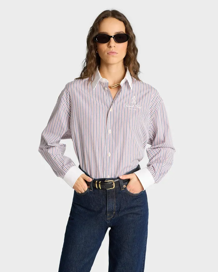 Sporty and Rich Shirts Men Vendome Oversized Shirt 8211 NavyRedWhite