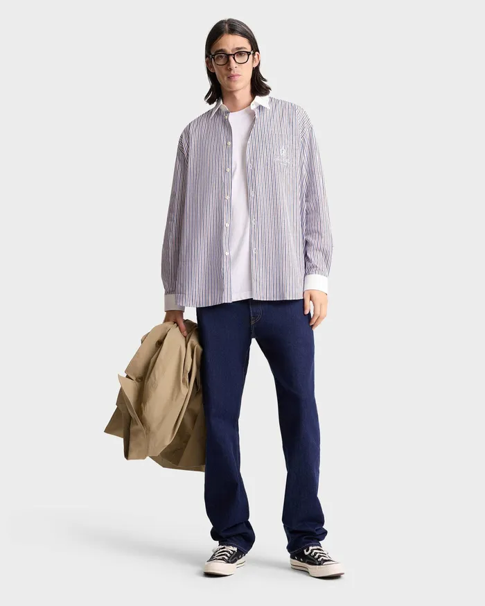 Sporty and Rich Shirts Men Vendome Oversized Shirt 8211 NavyRedWhite