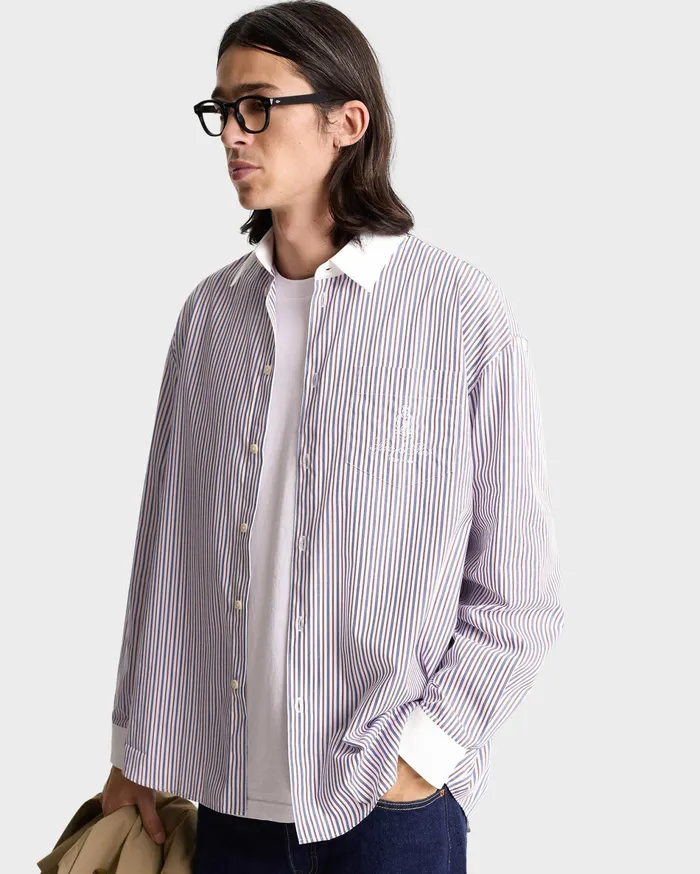 Sporty and Rich Shirts Men Vendome Oversized Shirt 8211 NavyRedWhite