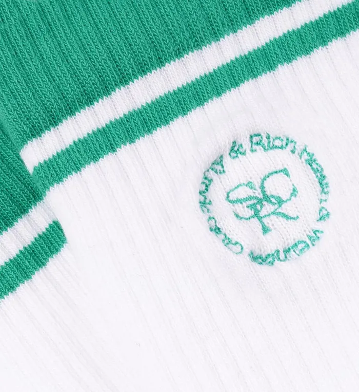Sporty and Rich Socks Women SRHWC Socks 8211 WhiteSpring Green