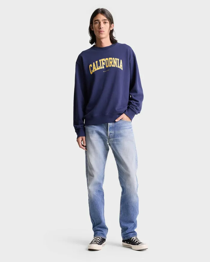 Sporty and Rich Sweatshirts Women California Crewneck 8211 NavyGold