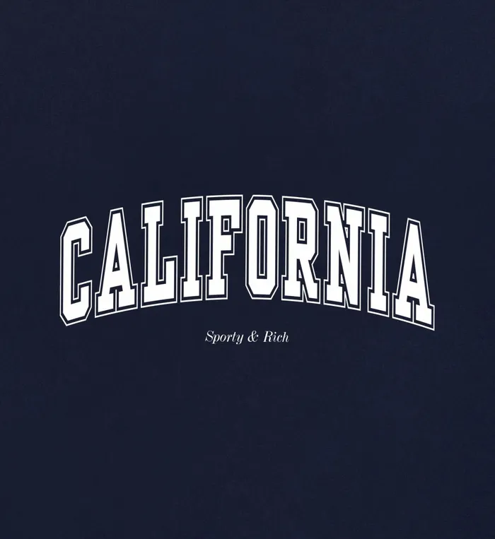 Sporty and Rich Sweatshirts Women California Crewneck 8211 NavyWhite