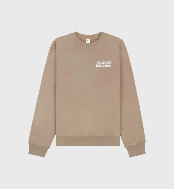 Sporty and Rich Sweatshirts Women Made In USA Crewneck 8211 EspressoWhite