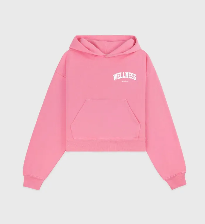 Sporty and Rich Sweatshirts Women Wellness Ivy Cropped Hoodie 8211 CandyWhite