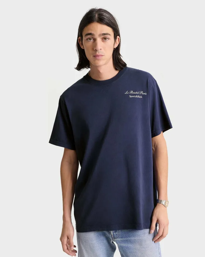 Sporty and Rich TShirts and Tops Women Faubourg TShirt 8211 NavyWhite