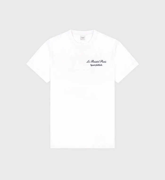 Sporty and Rich TShirts and Tops Women Faubourg T Shirt 8211 WhiteNavy