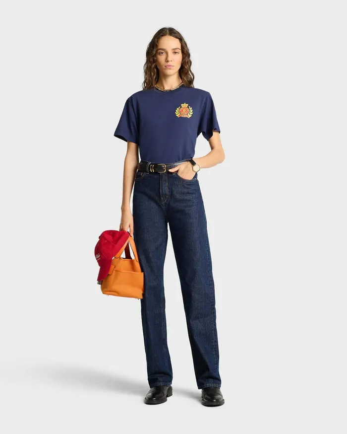 Sporty and Rich TShirts Men NY Crest TShirt 8211 NavyGold