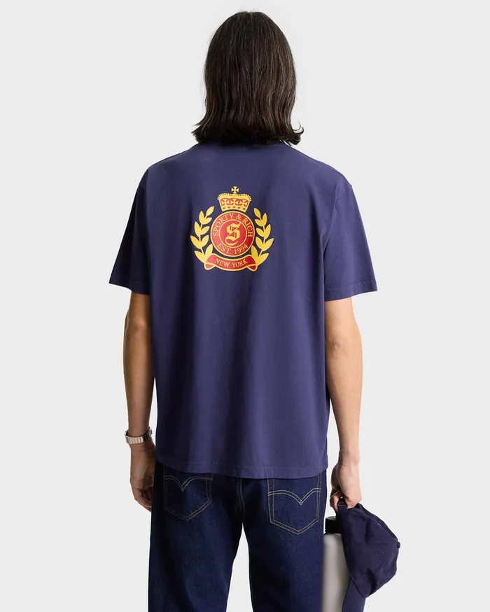 Sporty and Rich TShirts Men NY Crest TShirt 8211 NavyGold