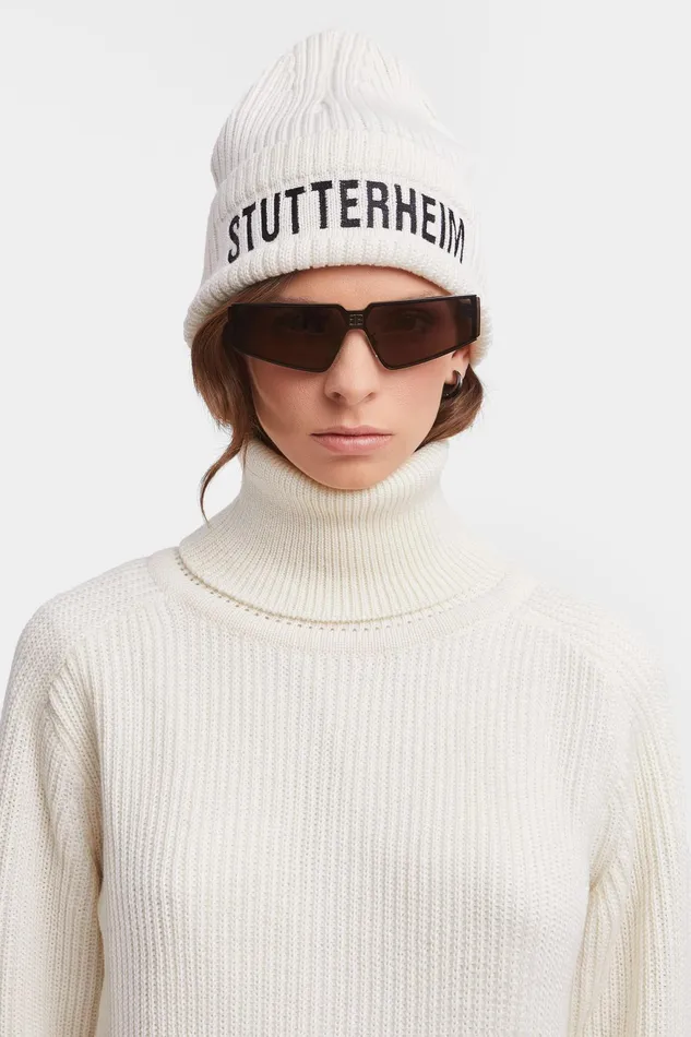 Stutterheim Big L Beanie OffWhite Women Beanies
