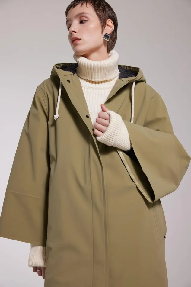 Stutterheim Lubban Winter Matte Raincoat Aloe Women Winter Coats