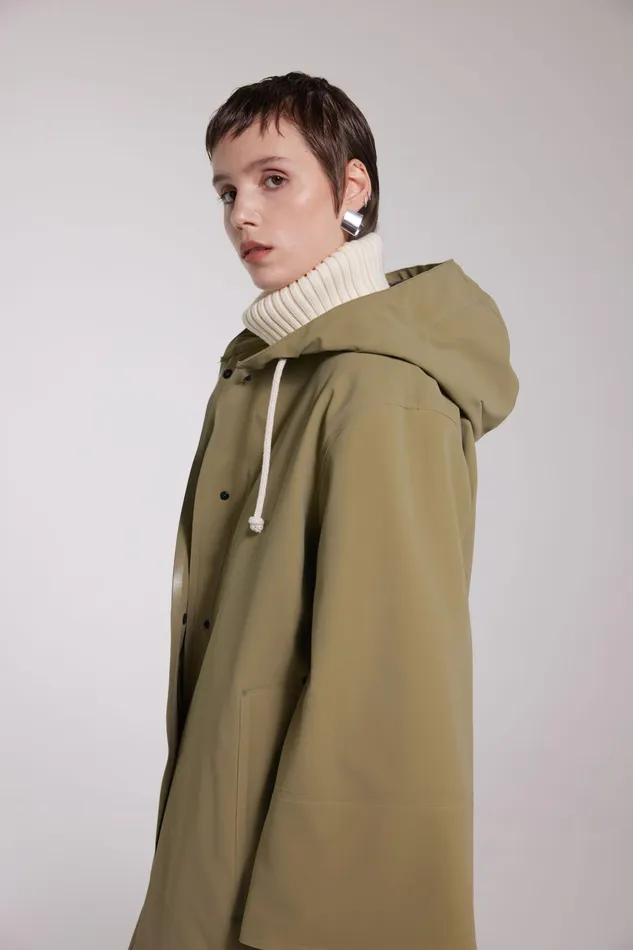 Stutterheim Lubban Winter Matte Raincoat Aloe Women Winter Coats