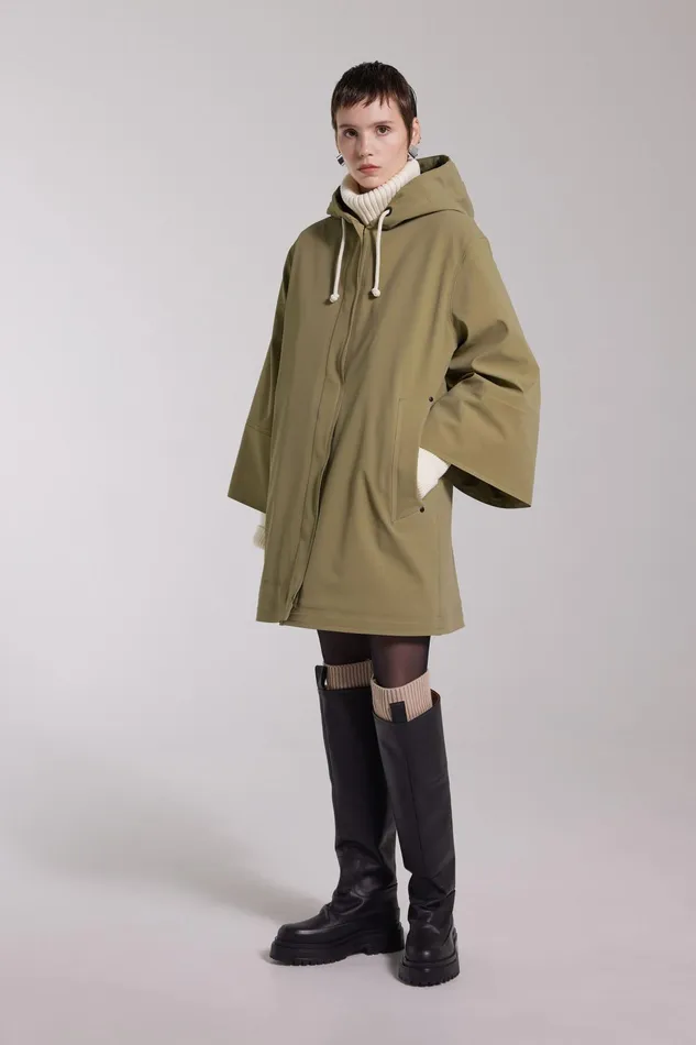 Stutterheim Lubban Winter Matte Raincoat Aloe Women Winter Coats