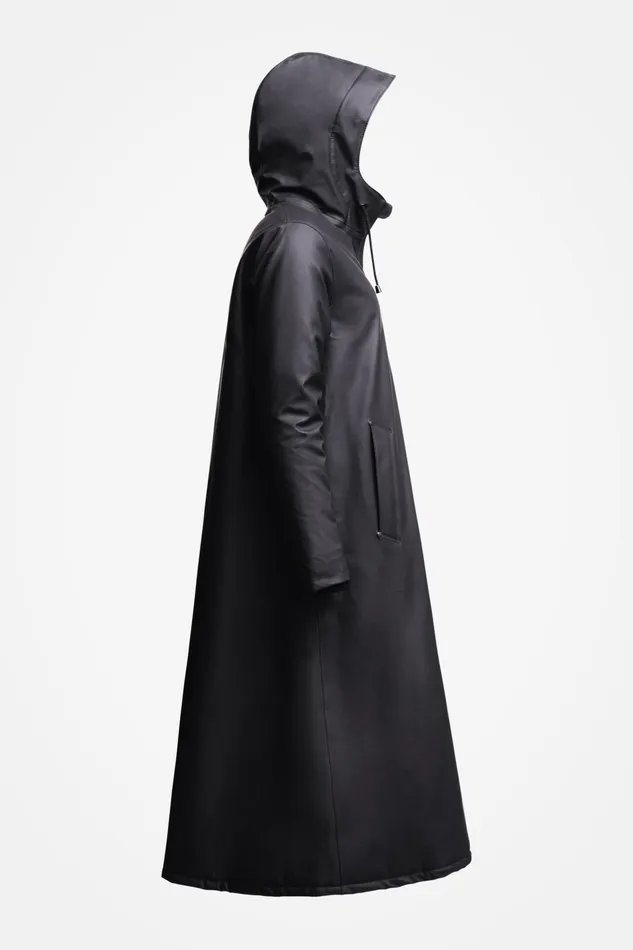 Stutterheim Mosebacke Long Winter Jacket Black Women Raincoats