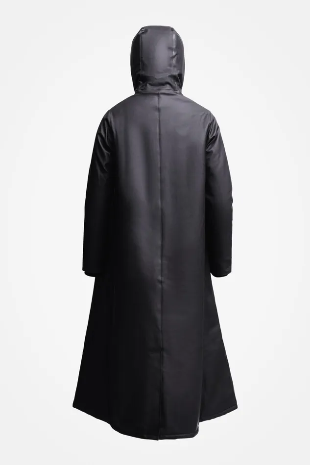 Stutterheim Mosebacke Long Winter Jacket Black Women Raincoats