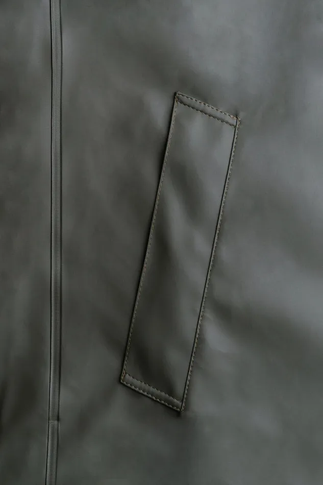 Stutterheim Stockholm Long Winter Jacket Green Women Long Raincoats