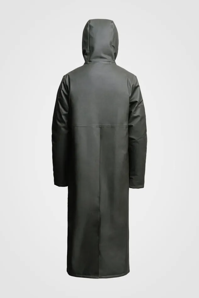 Stutterheim Stockholm Long Winter Jacket Green Women Long Raincoats