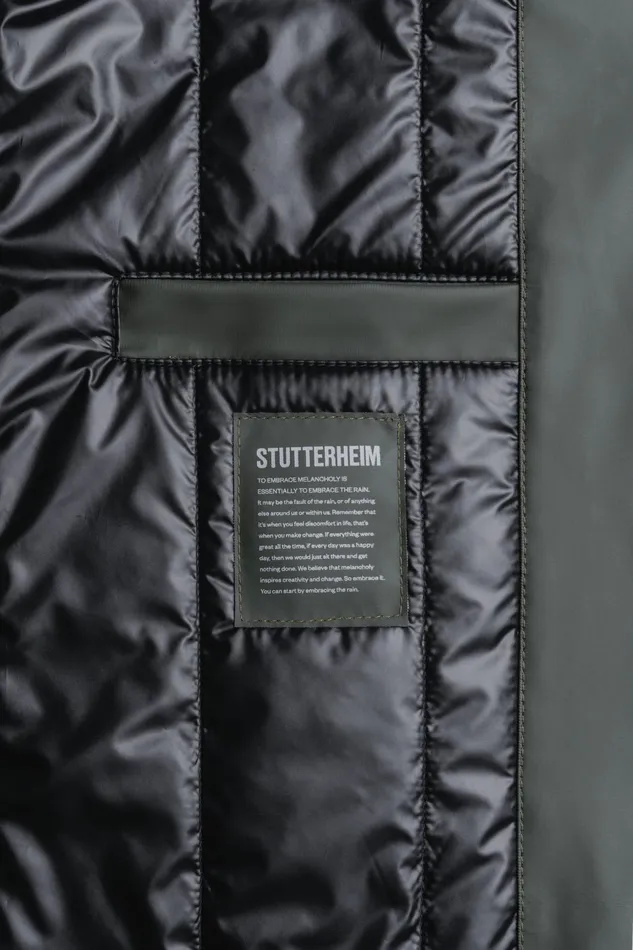 Stutterheim Stockholm Long Winter Jacket Green Women Long Raincoats