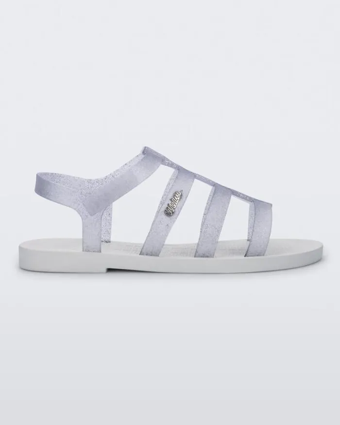 Sun Rodeo Whiteclear Glitter Silver Women Melissa Sandals