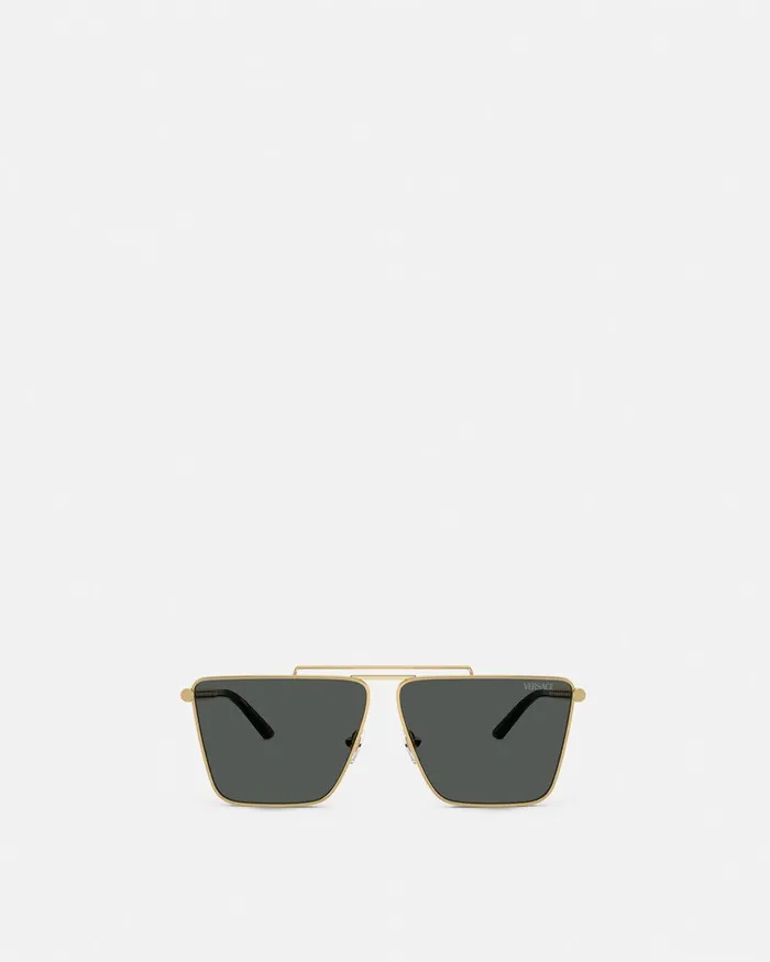 Sunglasses Men Versace Tubular Greca Sunglasses Blackgold