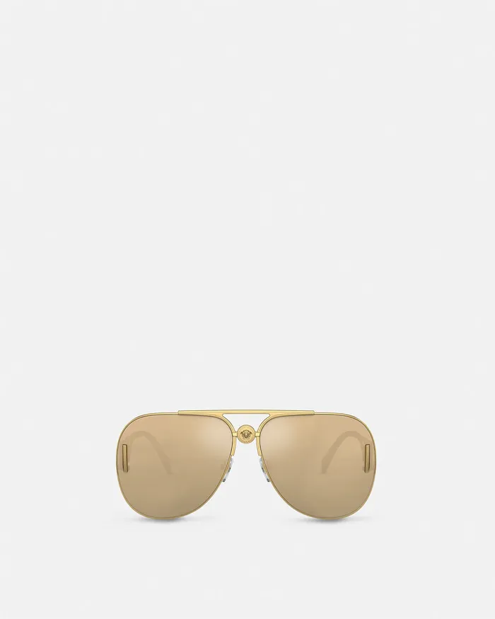Sunglasses WomenMen Versace Medusa 03995 Pilot Sunglasses Gold