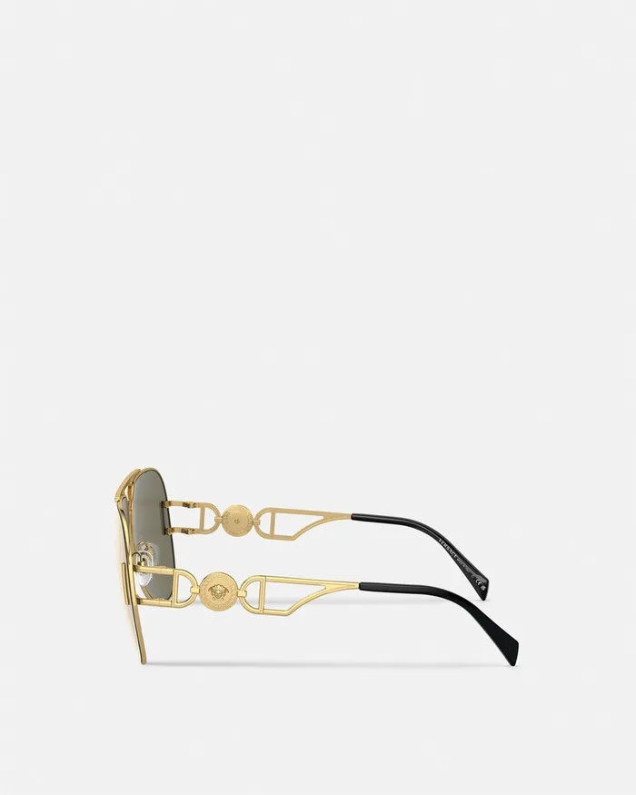 Sunglasses WomenMen Versace Medusa 03995 Pilot Sunglasses Gold